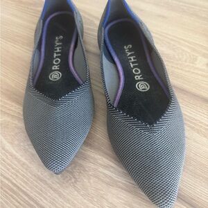 Rothy’s Pointed Toe Flats Gray Knit Size 8